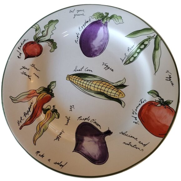 Sakura Garden Delight 1995 Stoneware Plate By Sue Zipki Vegetables Vtg 8.5" - Picture 1 of 7